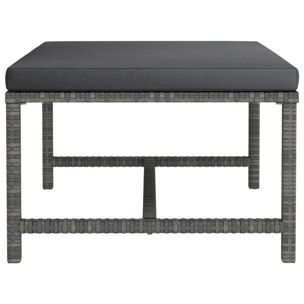 vidaXL 7 Piece Garden Lounge Set with Cushions Poly Rattan Grey