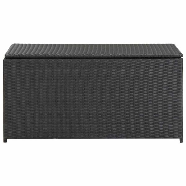 vidaXL Garden Storage Box Poly Rattan 100x50x50 cm Black