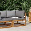 vidaXL Sectional Corner Sofa & Dark Grey Cushion Solid Acacia Wood