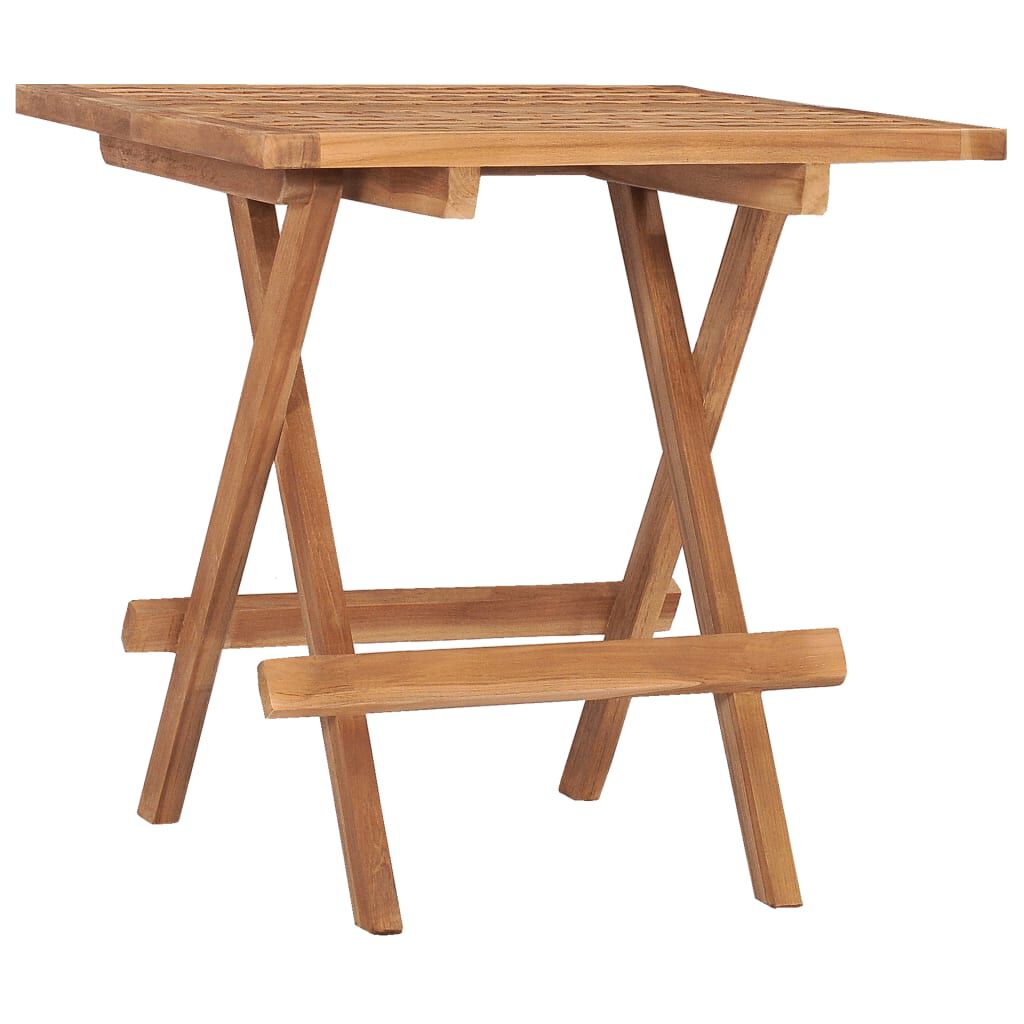 vidaXL 3 Piece Folding Outdoor Dining Set with Cushion Solid Wood Teak