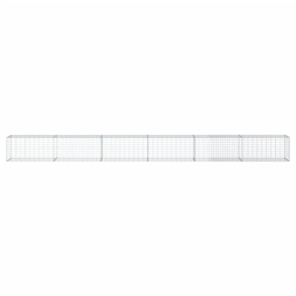 vidaXL Gabion Basket with Cover 600x50x50 cm Galvanised Iron