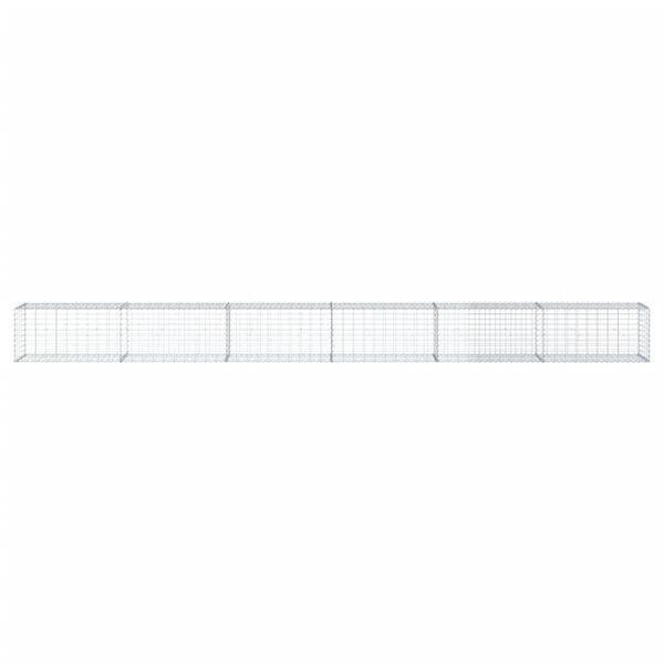 vidaXL Gabion Basket with Cover 600x50x50 cm Galvanised Iron