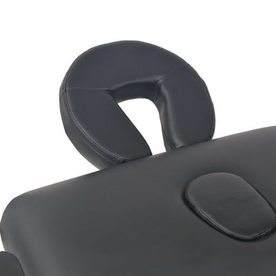 vidaXL 2-Zone Folding Massage Table 10 cm Thick Black