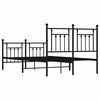 vidaXL Metal Bed Frame without Mattress with Footboard Black 135x190cm