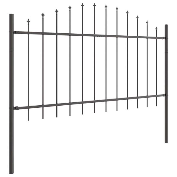 vidaXL Garden Fence 4 pcs Grey 170 x 140 cm Powder-Coated Steel