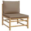 vidaXL 7 Piece Garden Lounge Set with Taupe Cushions Bamboo