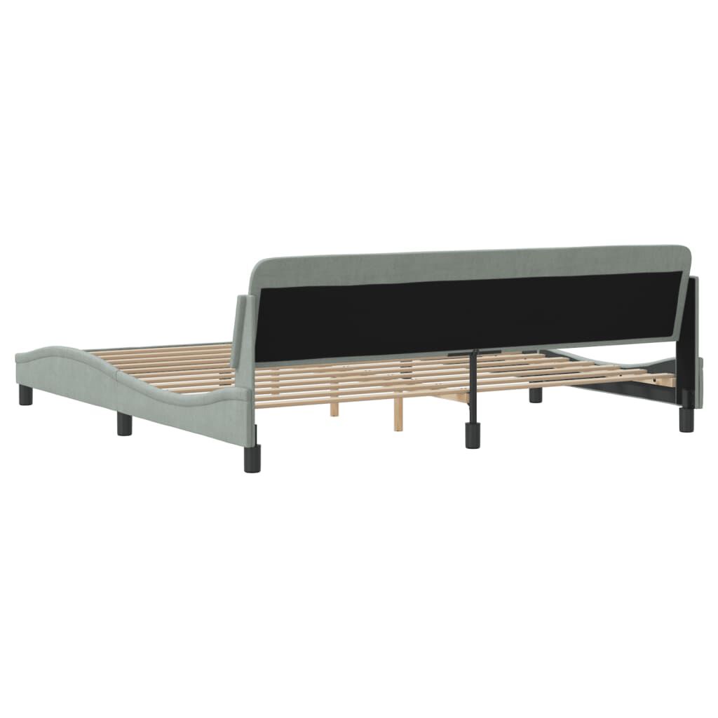 vidaXL Bed Frame "Dover" Light Grey 193x203 cm Velvet