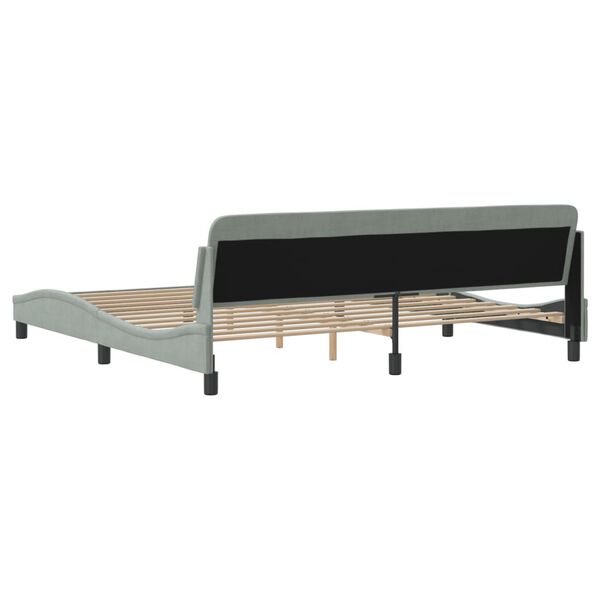 vidaXL Bed Frame "Dover" Light Grey 193x203 cm Velvet