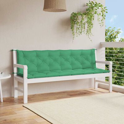 vidaXL Garden Bench Cushion Green 200x(50+50)x7cm Oxford Fabric