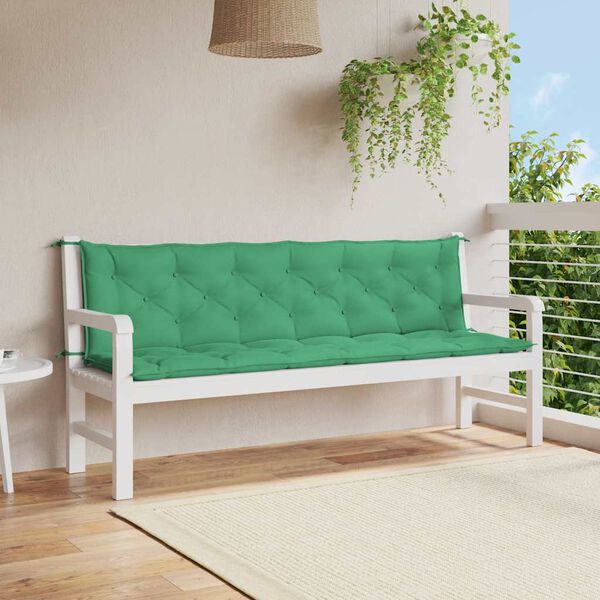 vidaXL Garden Bench Cushion Green 200x(50+50)x7cm Oxford Fabric