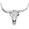 vidaXL Skull Head Decoration Wall-Mounted Aluminium Silver