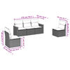 vidaXL 5 Piece Garden Sofa Set with Cushions Black Poly Rattan