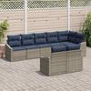 vidaXL Sofa Set with Cushion 8 pcs Grey Poly Rattan