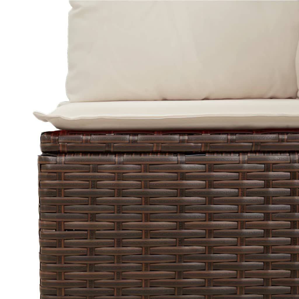 vidaXL 9 Piece Garden Sofa Set with Cushions Brown Poly Rattan