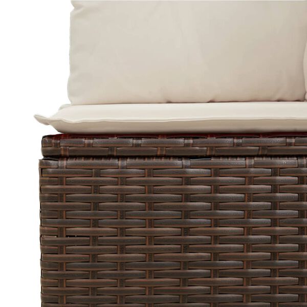 vidaXL 9 Piece Garden Sofa Set with Cushions Brown Poly Rattan