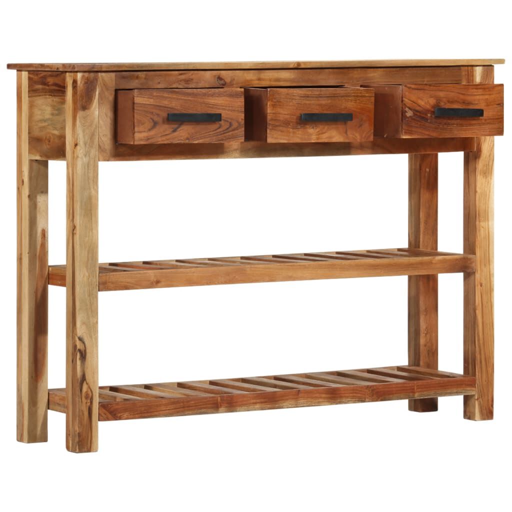 vidaXL Sideboard with 3 Drawers 110x30x80 cm Solid Acacia Wood