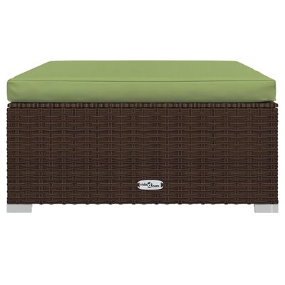 vidaXL 8 Piece Garden Lounge Set with Cushions Poly Rattan Brown