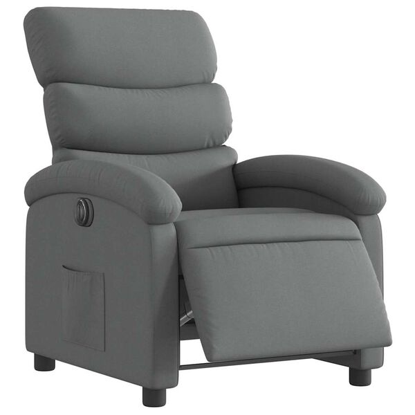 vidaXL Electric Recliner Chair Dark Grey Fabric