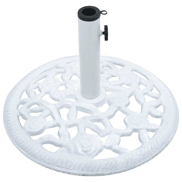 vidaXL Umbrella Base White 12 kg 48 cm Cast Iron