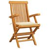 vidaXL Garden Chairs with Cream Cushions 3 pcs Solid Teak Wood