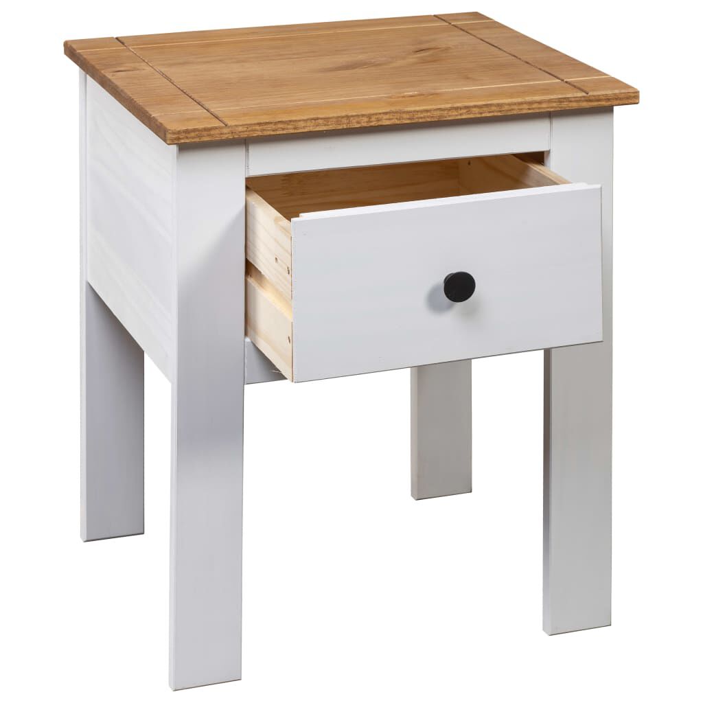 vidaXL Bedside Cabinet White 46x40x57 cm Pine Panama Range