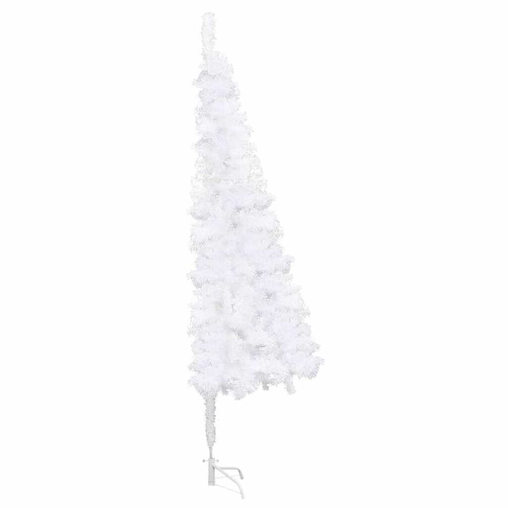 vidaXL Corner Artificial Christmas Tree LEDs&Ball Set White 180 cm PVC