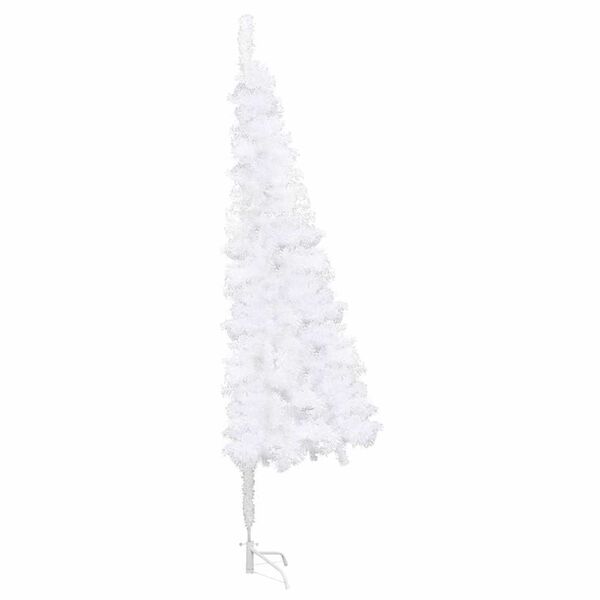 vidaXL Corner Artificial Christmas Tree LEDs&Ball Set White 180 cm PVC