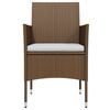 vidaXL 3 Piece Garden Dining Set with Cushions Brown and Black
