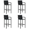 vidaXL 5 Piece Garden Bar Set Black Poly Rattan