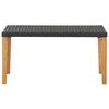 vidaXL Garden Bench 120 cm Black Poly Rattan and Solid Acacia Wood