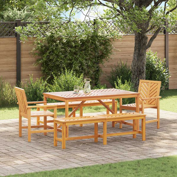 vidaXL 5 Piece Garden Dining Set Solid Wood Acacia