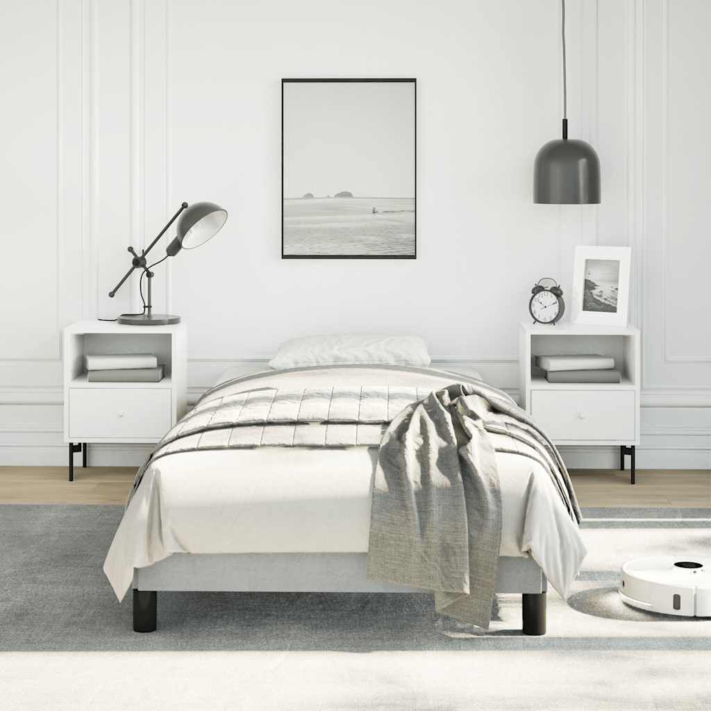 vidaXL Bed Frame without Mattress Light Grey 100x190 cm Twin Velvet
