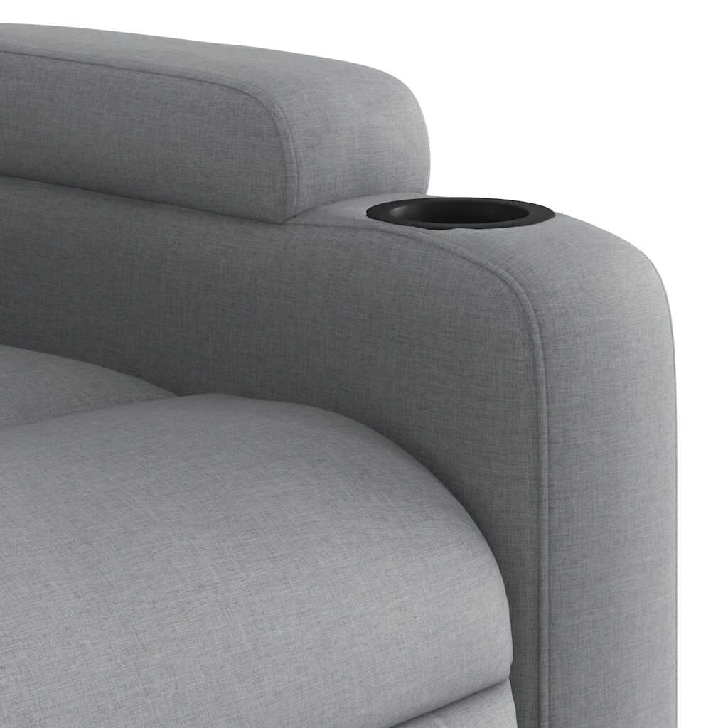 vidaXL Stand up Massage Recliner Chair Light Grey Fabric