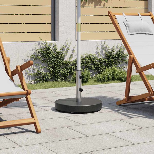 vidaXL Parasol Base Granite 28.5 kg Round Black