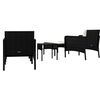 vidaXL 5 Piece Garden Lounge Set with Cushions Black Poly Rattan