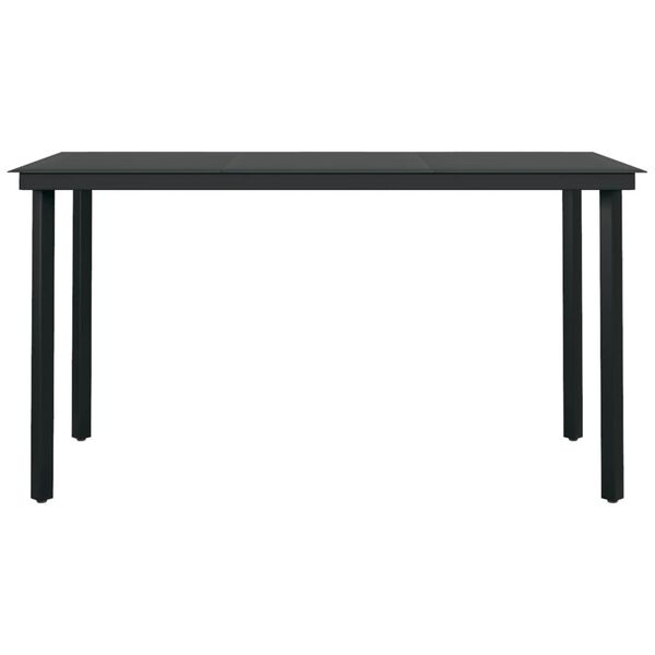 vidaXL 7 Piece Garden Dining Set Black