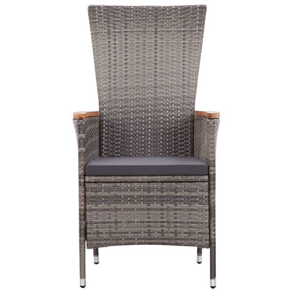 vidaXL 7 Piece Garden Dining Set Grey