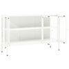vidaXL Sideboard White 105x35x70 cm Steel and Glass