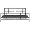 vidaXL Metal Bed Frame without Mattress with Footboard Black 193x203cm
