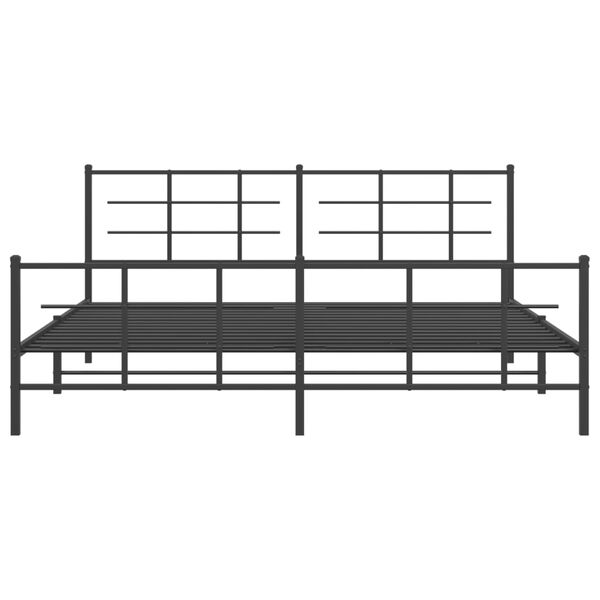 vidaXL Metal Bed Frame without Mattress with Footboard Black 193x203cm