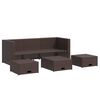 vidaXL 4 Piece Garden Lounge Set with Cushions Poly Rattan Brown