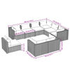 vidaXL 9 Piece Garden Lounge Set with Cushions Poly Rattan Brown
