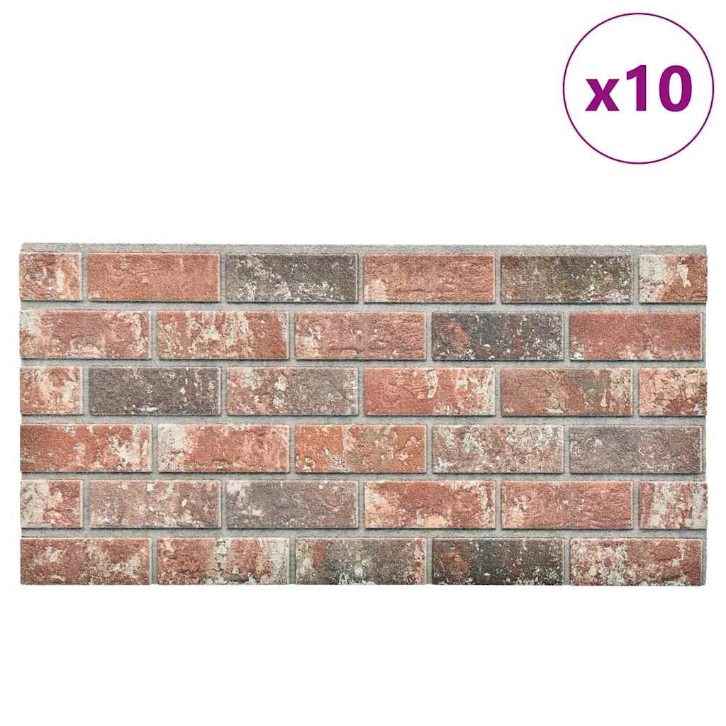 vidaXL 3D Wall Panels with Dark Brown & Grey Brick Design 10 pcs EPS