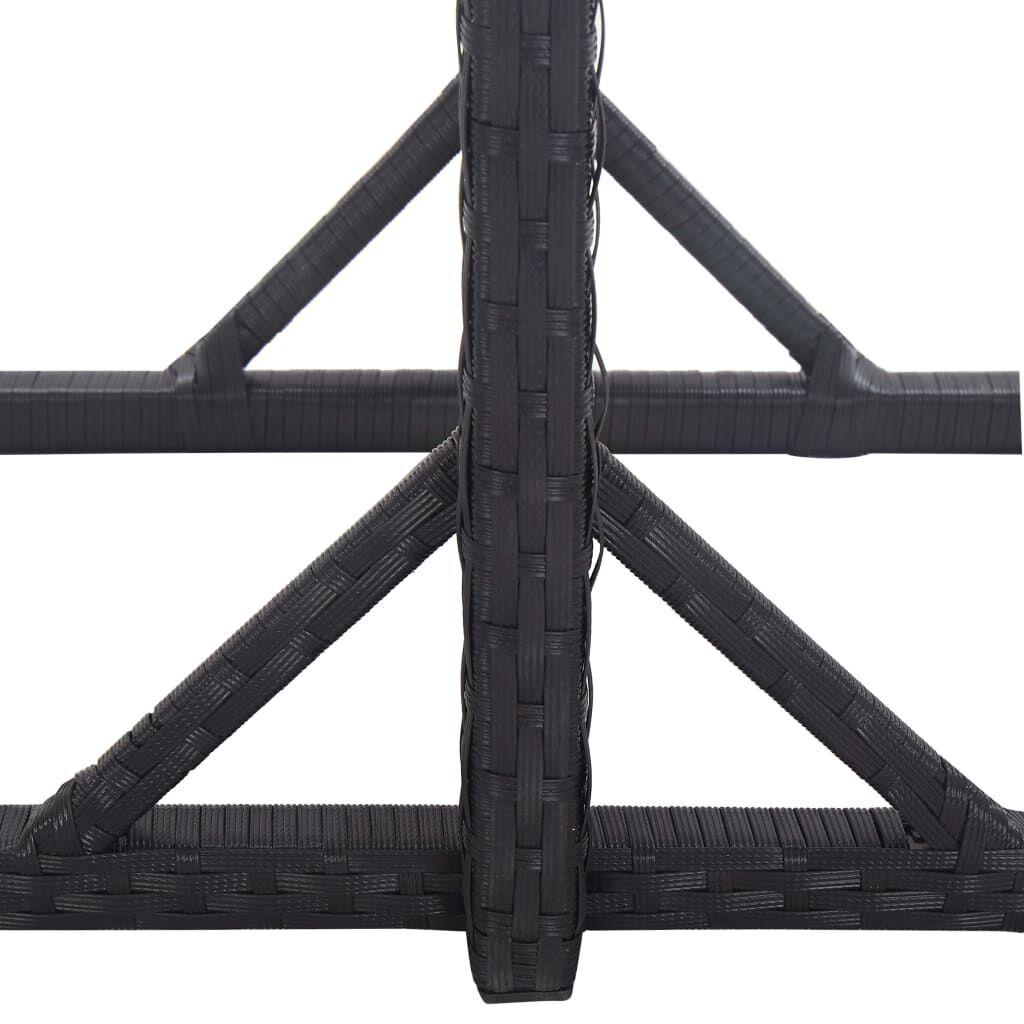 vidaXL Garden Table Black 110x53x72 cm Glass and Poly Rattan