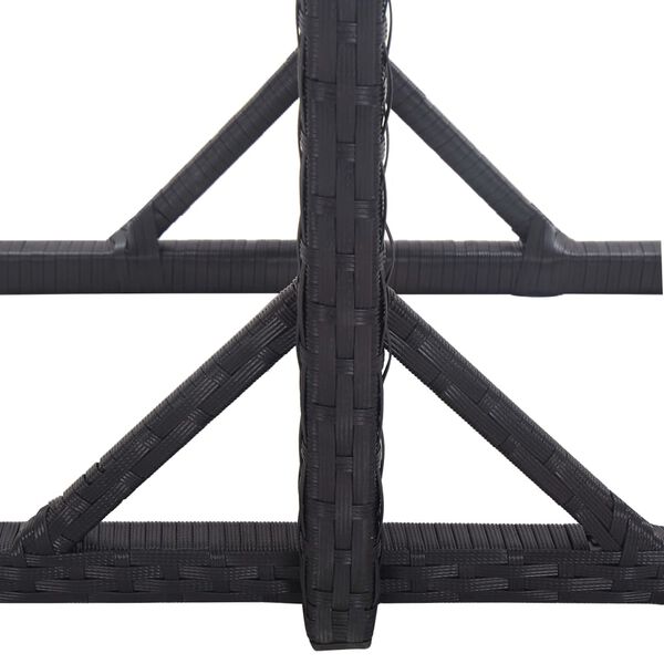 vidaXL Garden Table Black 110x53x72 cm Glass and Poly Rattan