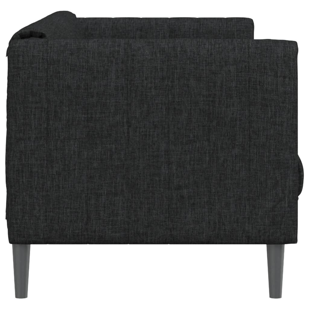 vidaXL Sofa 2-Seater Black Fabric