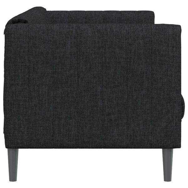 vidaXL Sofa 2-Seater Black Fabric