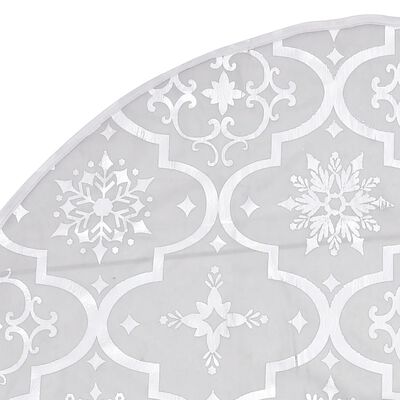 vidaXL Luxury Christmas Tree Skirt with Sock White 90 cm Fabric