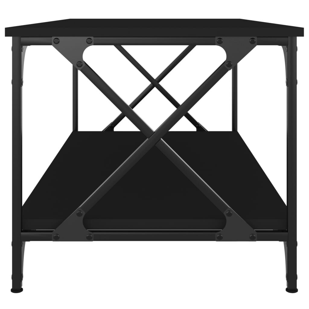 vidaXL Coffee Table Black 100x50x45 cm Engineered Wood and Iron