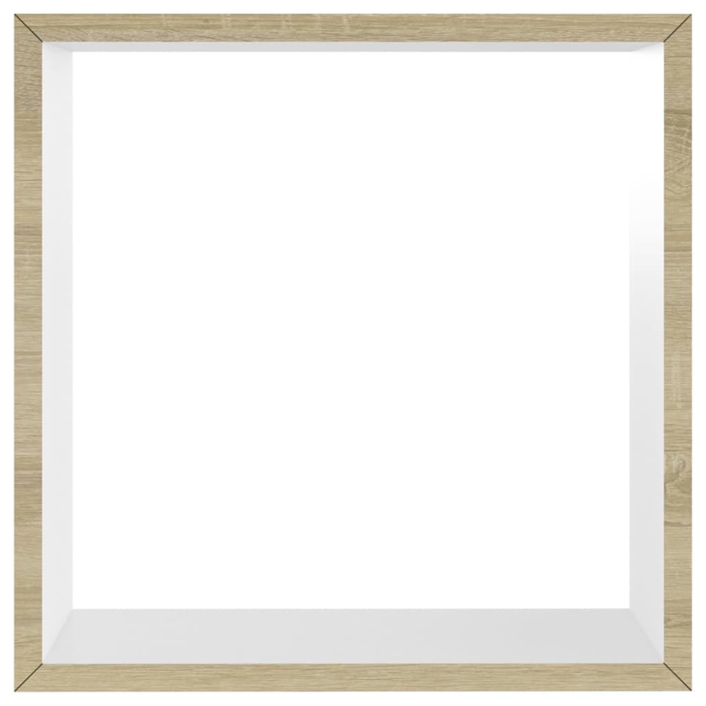 vidaXL Wall Cube Shelves 3 pcs White and Sonoma Oak